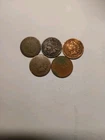 Lot Of 5 Cull,Worn Indian Head Pennies