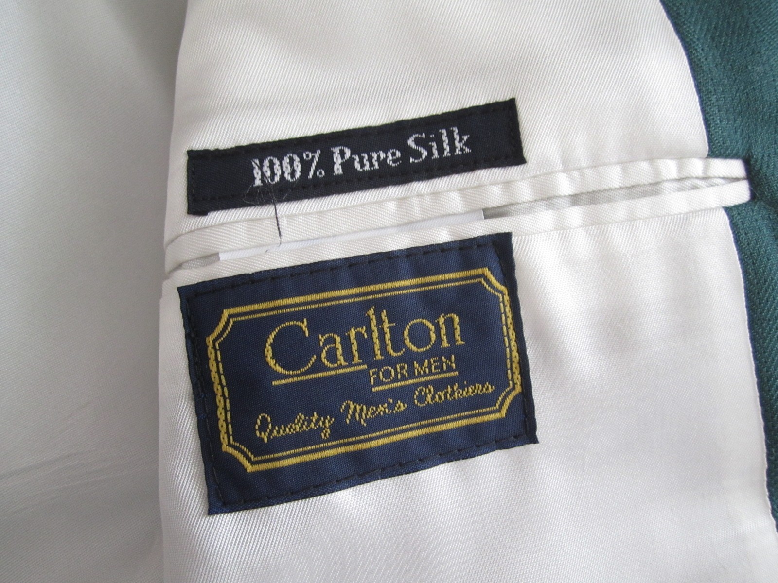 Vtg Burberrys 100% Silk 2 Button Green Blazer Jacket Sz 43 (MJ58) Made in USA thumbnail 13