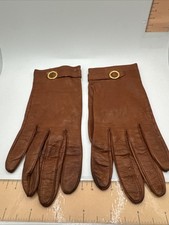 Vintage Brown Giselle Gloves Size 6.5