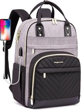 15.6 Inch Laptop Backpack Waterproof Anti theft Travel Bag Grey Black