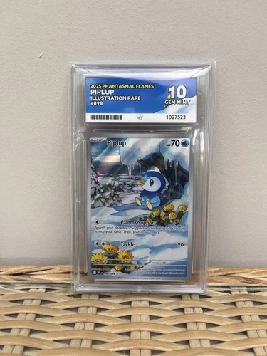 Pokémon TCG Piplup Phantasmal Flames 098/094 Illustration Rare - ACE 10 Gem Mint