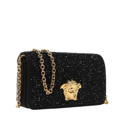 Versace Medusa Strass Crystal Wallet On Chain Crossbody New