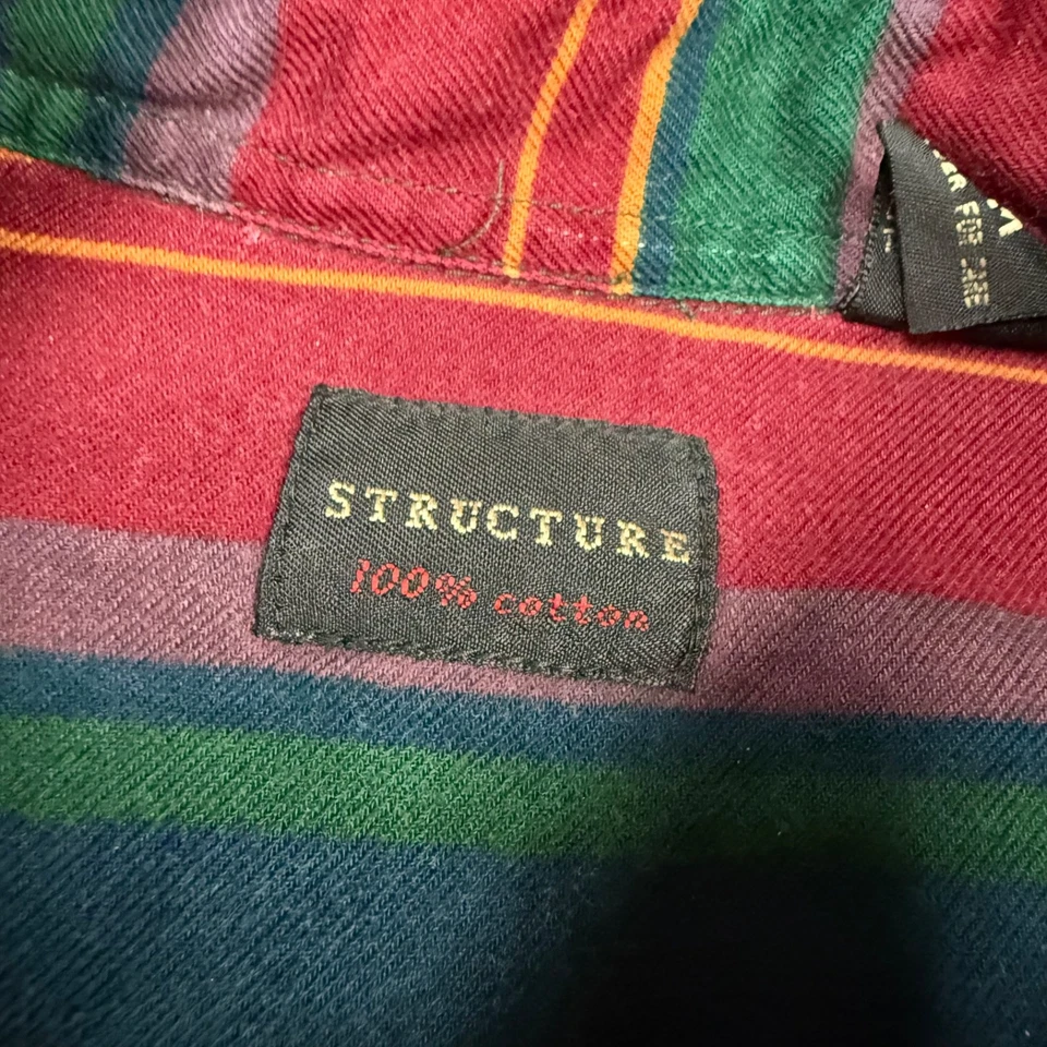 Camisa manta de franela azteca estructura vintage años 90 mediana abotonada india Foto 3 de 4