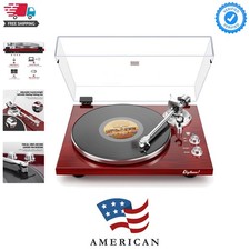 Belt Drive Turntable for Vinyl Record Player, Bluetooth Output, Built-in Phon...