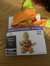 Baby "Jack O Lantern" Infant Halloween Costume Pumpkin Sz 6-12 Months NEW
