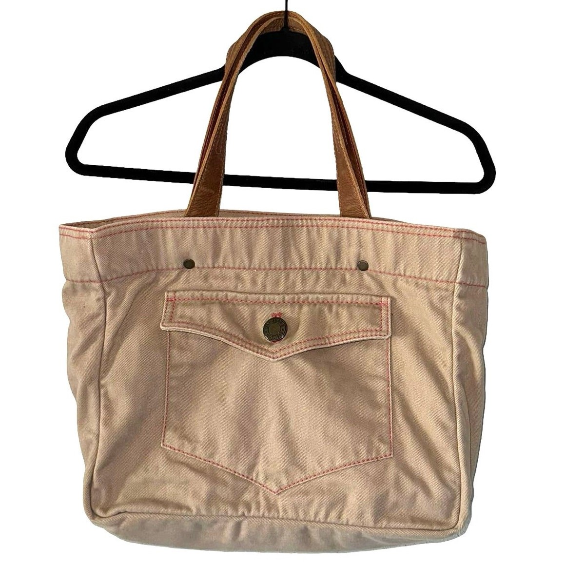 OLD GAP ボストン　BAG Gap Y2K Reversible Canvas Tote Bag Leather Handles Pink Trim