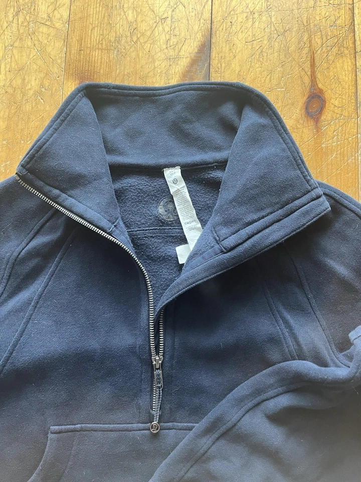 Sudadera para mujer Lululemon de buceo azul marino recortada media cremallera XS/S Foto 4 de 4