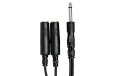 Hosa YPP-111 Y Cable, 1/4" TS to Dual 1/4" TSF - 6"