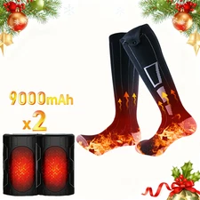 9000mAh*2 Heated Socks & Hand Warmer for Men Women, Large-Capacity Rechargeable