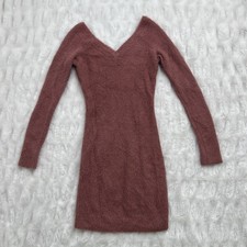 ABERCROMBIE & FITCH Soft A&F Sweater Mini Dress Long Sleeve Pink Women's XS