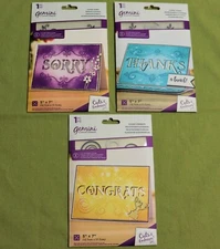 NEW Cut & emboss folders Crafters Companion  - CONGRATS  -  SORRY  - THANKS