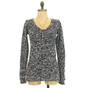 Guess Pullover Suéter Superior Para Mujer Talla Xs Jaspeado Negro Blanco Encaje hasta los puños B5 | eBay