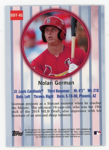 2019 Bowmans Best Nolan Gorman Franchise Favorites !!! - Picture 2 of 2
