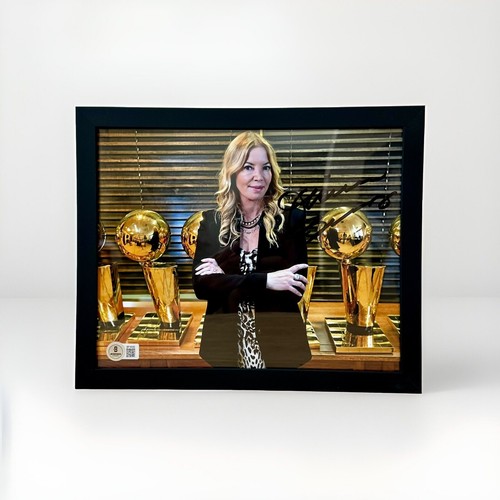 Jeanie Buss Autograph Signed LA Lakers Trophy 8x10 FRAMED Photo Beckett BAS COA