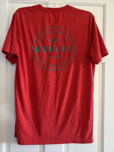 Oakley Tshirt red heather logo Sz L - Picture 2 of 5