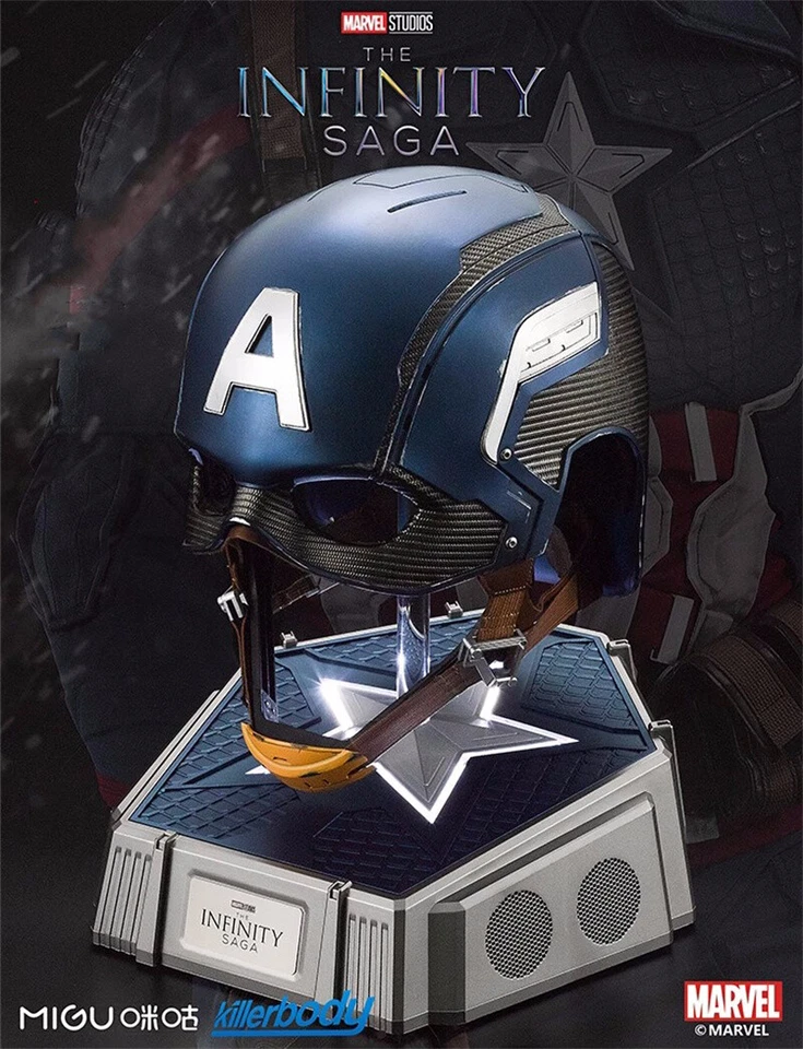 1/1 Killerbody Capitán América Casco Usable Marvel Cosplay Máscara Con Base Hombres Foto 2 de 4