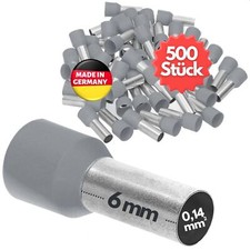 500 pieces Kalitec AE01406GR ferrules insulated 0.14mm² gray 6mm sleeve copper