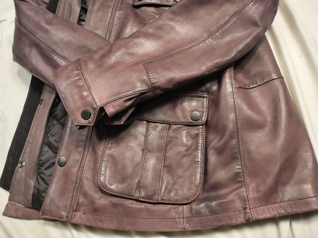 サリ Barbour leather international M Barbour International Leather Jacket M Brown Mint Condition