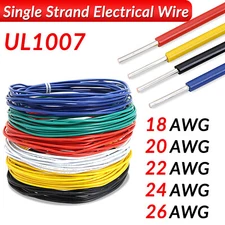 Single Core Single Strand Cable 18AWG~26AWG Electronic Wire Tinned Copper UL1007