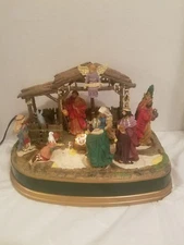 Mr. Christmas away in the Manger Animated musical lighted NATIVITY scene w/ box