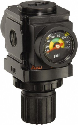 ARO/Ingersoll-Rand 1/4 NPT Port, 59 CFM, Aluminum Miniature Regulator 0 to 14...