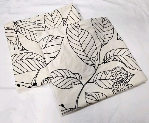 2 Ikea Stockholm Blad Velvet Ivory Black Leaves Pillow Covers Throw Accent 22x22 - Picture 4 of 6