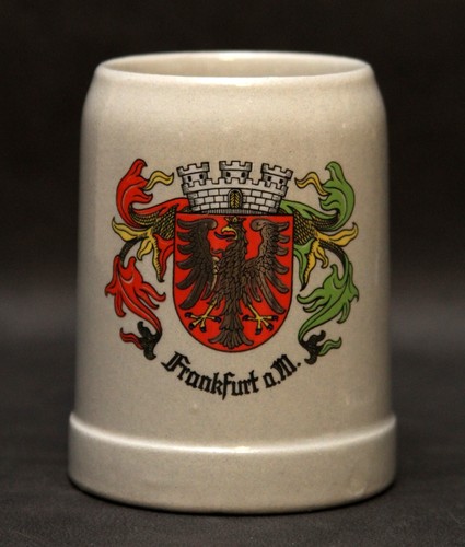 4~ German Beer Mug Stein Frankfurt Handled Stoneware West Germany, GERZ .25l - Photo 2 sur 5