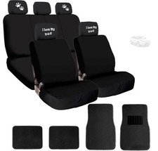 For Ford New 4x I Love My Dog Paws Logo Headrest With Seat Covers And Mats