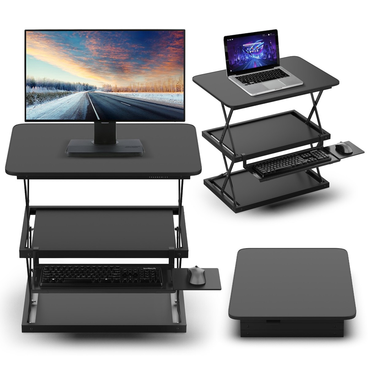 Posturite Oploft Sit-stand Platform, Adjustable Height, Portable