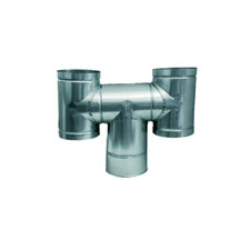 Fumaiolo comignolo ad H antivento in acciaio zincato Ø 100 mm 10 cm maschio