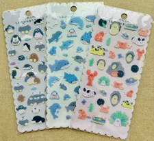 3D Felt Finish Effect Cute Ocean Animal Sticker Sheet - 1 random piece per order