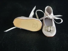 LEATHER SLIPPERS FOR DOLLS - HURET DOLL 12.5 Jointed body - Pink leather shoes