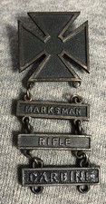 U.S. Army Sterling Silver Marksman Qualification Badge with Rifle Bar — listing 3