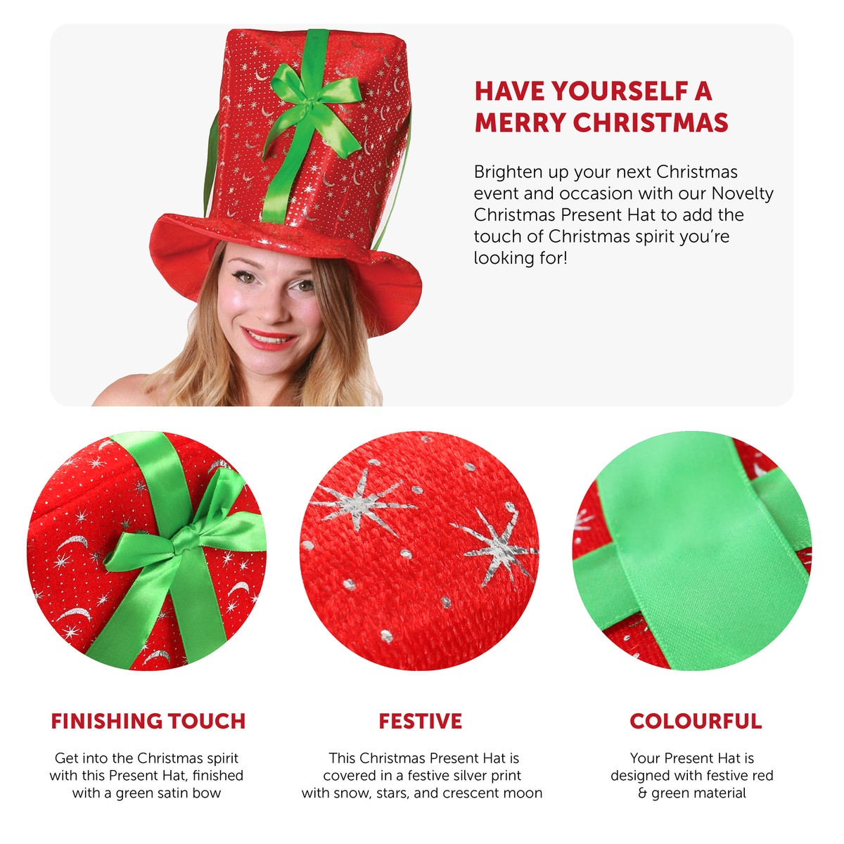 christmas fancy dress hats 6 X PRESENT XMAS OFFICE PARTY NOVELTY MULTI PACK Santa claus