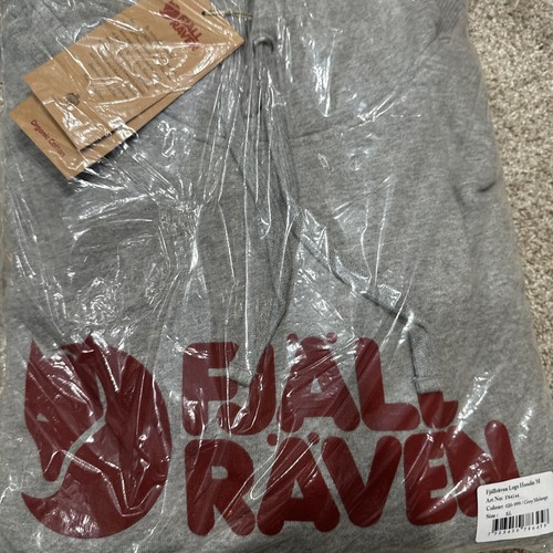 NEW SEALED Fjallraven Men's Logo Hoodie Sweatshirt Grey Melange Size XL - Picture 6 of 6