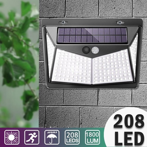 Waterproof 208 LED Solar Lamp Outdoor Garden Yard PIR Motion Sensor Wall Light - Picture 4 of 16