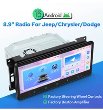 USA JOYING 8.9 Inch GPS Navi Android13 Stereo for 2004-2010 Jeep Dodge Chrysler 