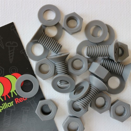20x Tuercas y pernos grises avellanados (PP) M8x 20 mm gris (5/16x 25/32 pulgadas) - Imagen 5 de 8