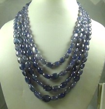 503 cts Natural TANZANITE CABOCHON OVAL BEADS TANZANIA  Necklace Multi Row