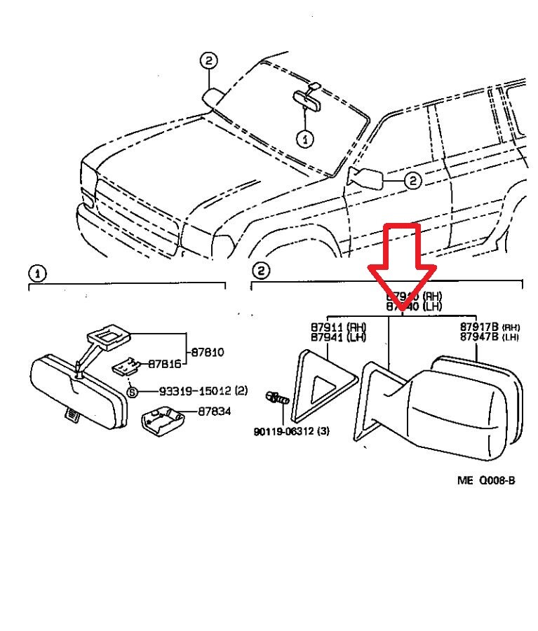 1993-1997 Toyota Land Cruiser FZJ80 Passenger Right Side Door