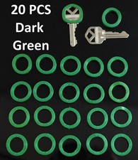 20x PCS Dark Green - Key ID Caps Rubber Identifier Tags Cover Keys Coding Ring