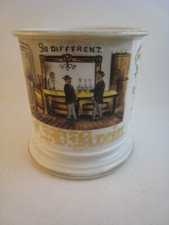 Antique OCCUPATIONAL SHAVING MUG, ' SALOON ', T V LIMOGES, NICE