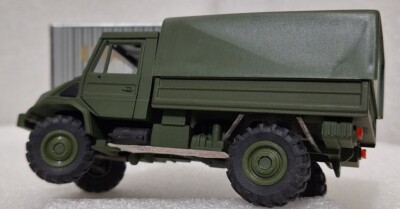 5) Mercedes-Benz UNIMOG U140 L 1993 Army Green 1:43 NZG SUPERB
