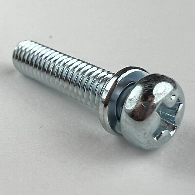 M4 JIS Pan Head Screws w/ Lock Washer 0.7 Pitch - Zinc Plated - Made in Japan