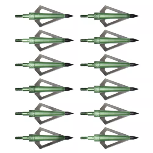 12 piezas de puntas de flecha de arco compuesto de 3 hojas con puntas anchas de caza - Imagen 5 de 31