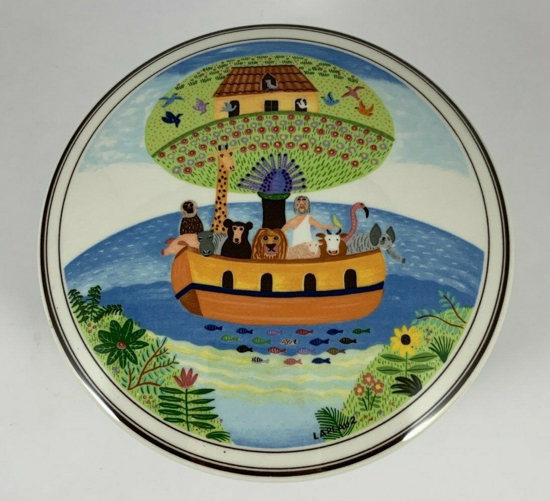 Villeroy & Boch Design Naif 6" Candy Trinket Box Dish With Lid Noah's Ark eBay