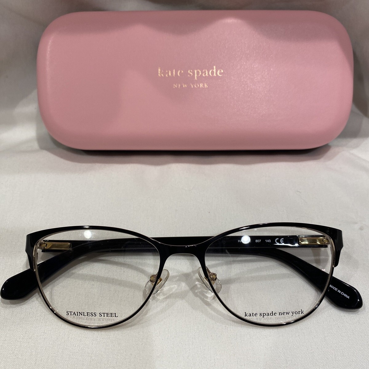 Kate Spade HADLEE Eyeglasses RX Women Black Oval 52[]16-140 
