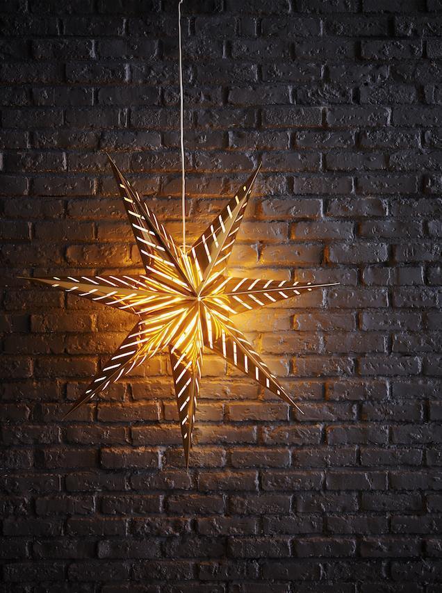 Star Lantern IKEA 70cm Strala with 3m Cord GOLD Luminiere Star Lantern IKEA 70cm Strala with 3m Cord GOLD Luminiere