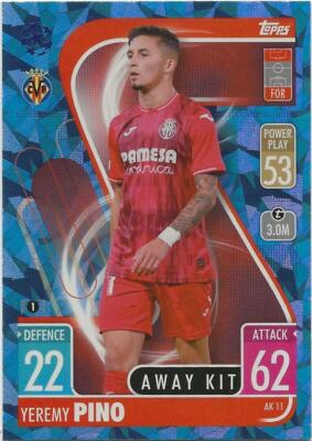 2021-22 Topps UEFA Match Attax Extra YEREMY PINO Blue Crystal Foil Parallel AK11