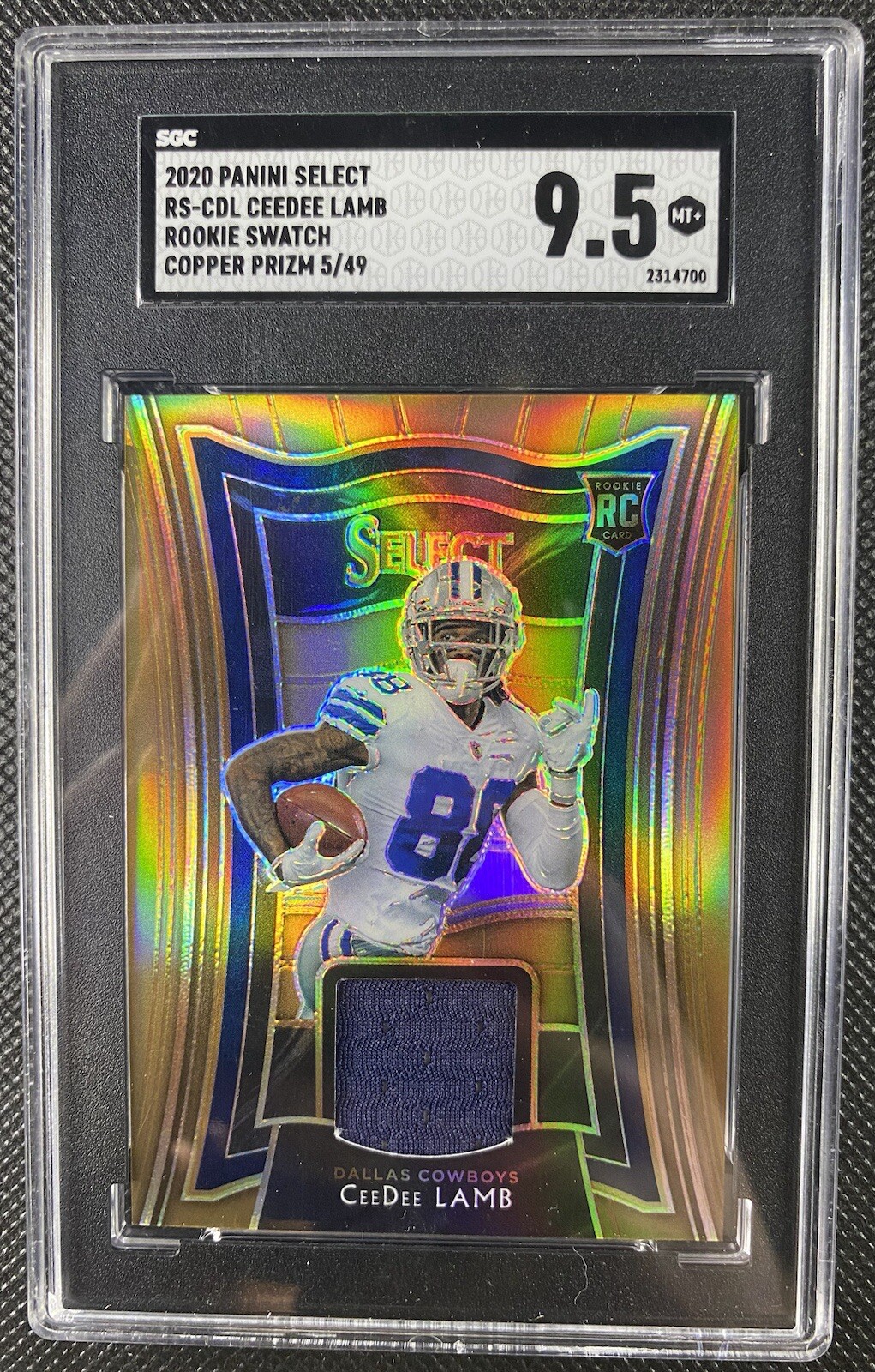 2020 Panini Select Ceedee Lamb Bronze Rookie Swatches Patch /49 #RS-CDL SGC 9.5